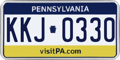 PA license plate KKJ0330