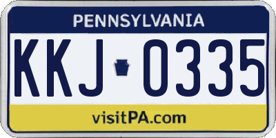 PA license plate KKJ0335