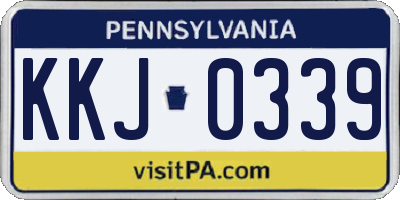 PA license plate KKJ0339