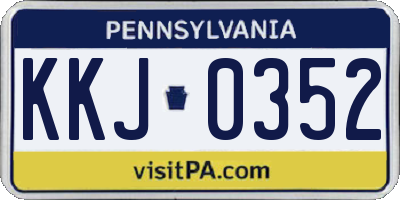 PA license plate KKJ0352