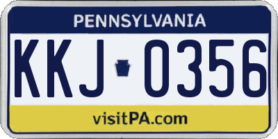PA license plate KKJ0356