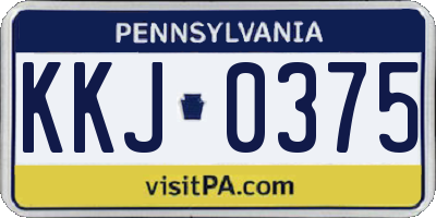 PA license plate KKJ0375