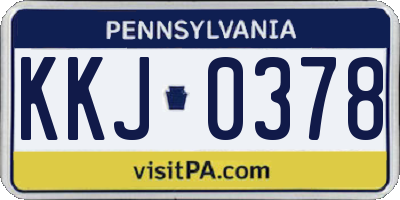 PA license plate KKJ0378