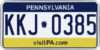 PA license plate KKJ0385