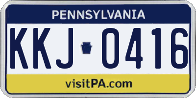PA license plate KKJ0416