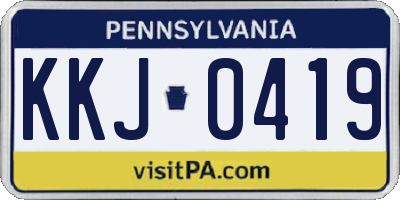 PA license plate KKJ0419