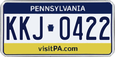 PA license plate KKJ0422