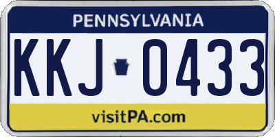 PA license plate KKJ0433