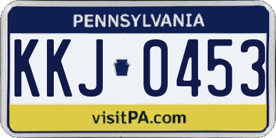 PA license plate KKJ0453