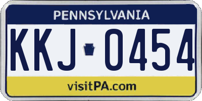PA license plate KKJ0454