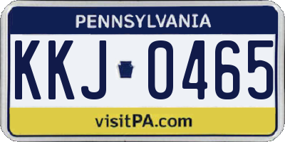 PA license plate KKJ0465