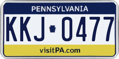 PA license plate KKJ0477