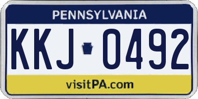 PA license plate KKJ0492