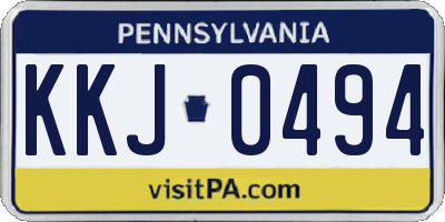 PA license plate KKJ0494