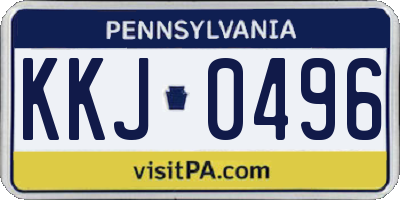 PA license plate KKJ0496