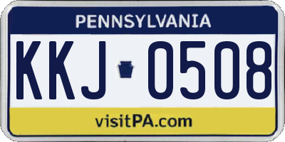 PA license plate KKJ0508
