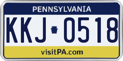 PA license plate KKJ0518