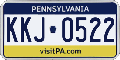 PA license plate KKJ0522