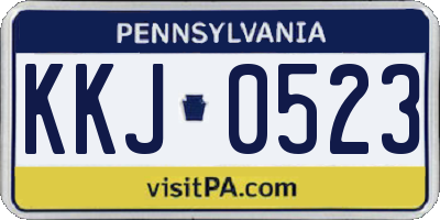PA license plate KKJ0523