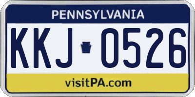 PA license plate KKJ0526