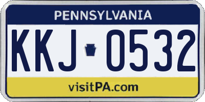 PA license plate KKJ0532