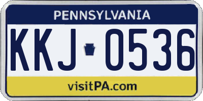 PA license plate KKJ0536