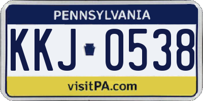PA license plate KKJ0538