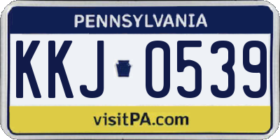 PA license plate KKJ0539