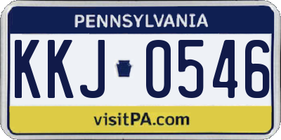 PA license plate KKJ0546