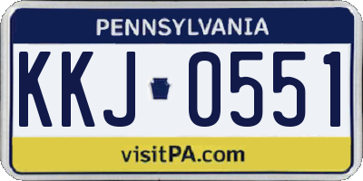 PA license plate KKJ0551