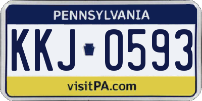 PA license plate KKJ0593