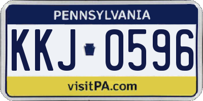 PA license plate KKJ0596