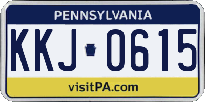 PA license plate KKJ0615