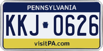 PA license plate KKJ0626
