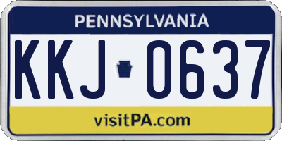 PA license plate KKJ0637