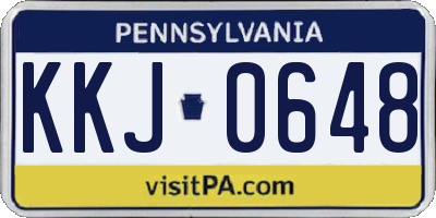 PA license plate KKJ0648