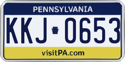 PA license plate KKJ0653