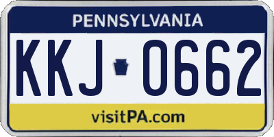 PA license plate KKJ0662