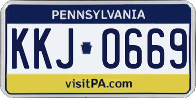 PA license plate KKJ0669