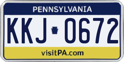 PA license plate KKJ0672