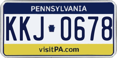 PA license plate KKJ0678