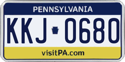 PA license plate KKJ0680