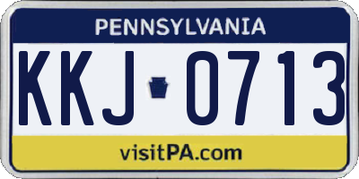 PA license plate KKJ0713