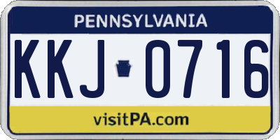 PA license plate KKJ0716