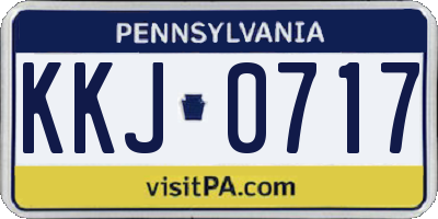 PA license plate KKJ0717