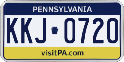 PA license plate KKJ0720