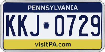PA license plate KKJ0729