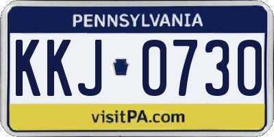 PA license plate KKJ0730