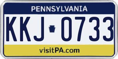 PA license plate KKJ0733