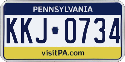 PA license plate KKJ0734